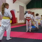 Junior karate students training together at St Martins Junior Karate Club
